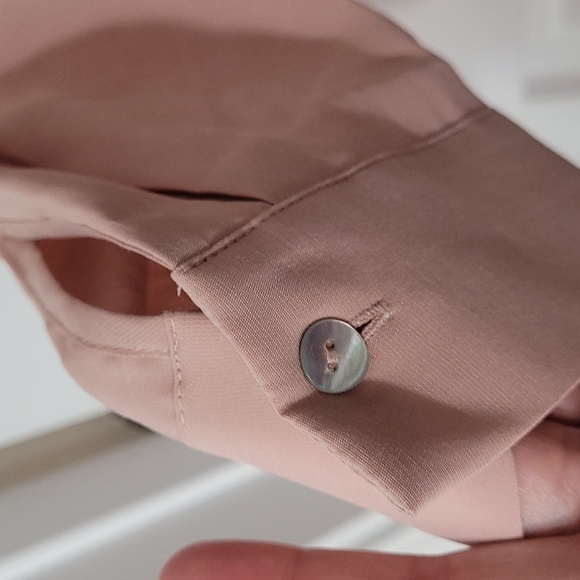 Women's Halogen light pink chambray dress with buttons, size medium - Picture 3 of 7